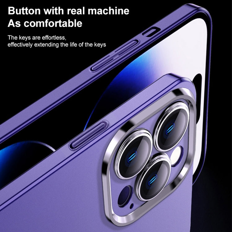 For iPhone 14 Frosted Metal Material Phone Case with Lens Protection(Grey) - iPhone 14 Cases by buy2fix | Online Shopping UK | buy2fix