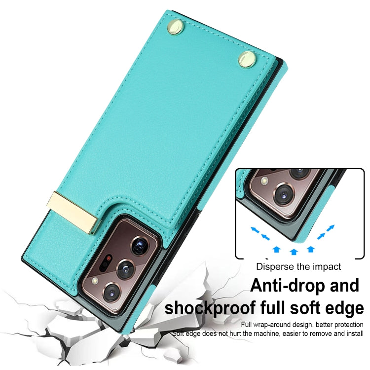 For Samsung Galaxy Note20 Ultra Metal Buckle Card Slots Phone Case(Green) - Galaxy Note20 Ultra Cases by buy2fix | Online Shopping UK | buy2fix