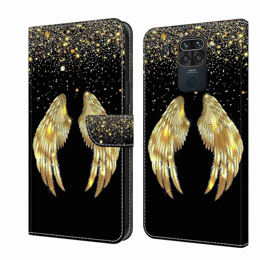 For Xiaomi Redmi Note 9 Crystal 3D Shockproof Protective Leather Phone Case(Golden Wings) - Xiaomi Cases by buy2fix | Online Shopping UK | buy2fix