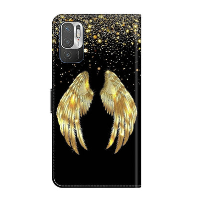 For Xiaomi Redmi Note 10 5G Crystal 3D Shockproof Protective Leather Phone Case(Golden Wings) - Xiaomi Cases by buy2fix | Online Shopping UK | buy2fix