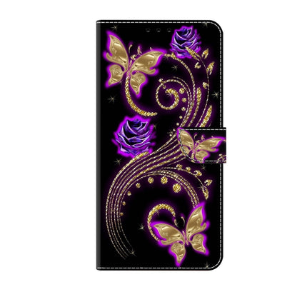 For Xiaomi Redmi Note 12 Pro Global Crystal 3D Shockproof Protective Leather Phone Case(Purple Flower Butterfly) - Xiaomi Cases by buy2fix | Online Shopping UK | buy2fix