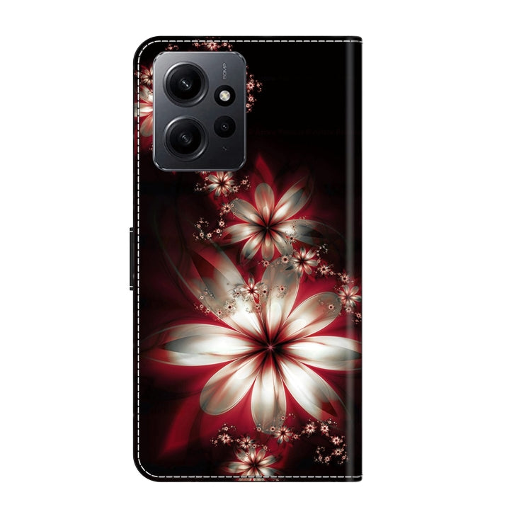 For Xiaomi Redmi Note 12 4G Crystal 3D Shockproof Protective Leather Phone Case(Fantastic Flower) - Xiaomi Cases by buy2fix | Online Shopping UK | buy2fix