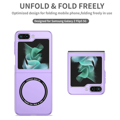 For Samsung Galaxy Z Flip5 5G Magsafe Magnetic Folding PC Phone Case(Purple) - Galaxy Z Flip5 Cases by buy2fix | Online Shopping UK | buy2fix