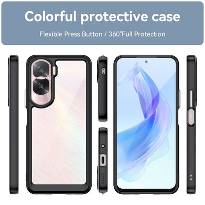 For Honor 90 Lite Colorful Series Acrylic + TPU Phone Case(Black) - Honor Cases by buy2fix | Online Shopping UK | buy2fix