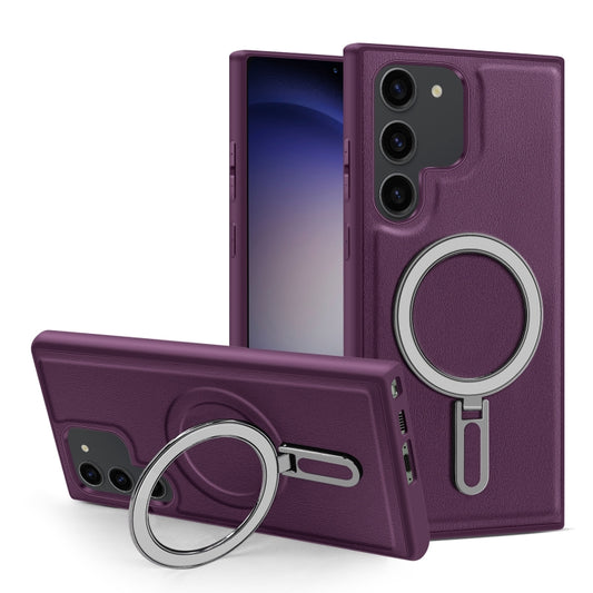 For Samsung Galaxy S23+ 5G MagSafe Magnetic Holder Phone Case(Purple) - Galaxy S23+ 5G Cases by buy2fix | Online Shopping UK | buy2fix