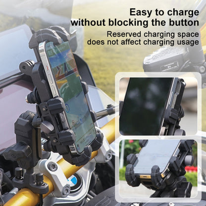 MOTOSLG Crab Motorcycle Phone Clamp Bracket U-Type Headbar Mount(Black) - Holder by MOTOLSG | Online Shopping UK | buy2fix