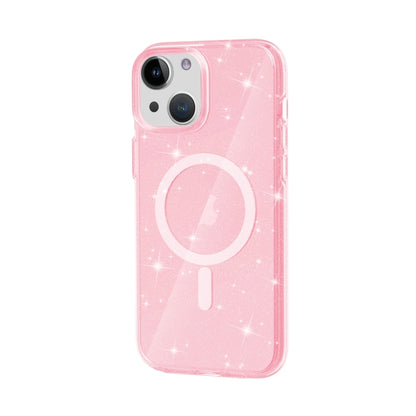 For iPhone 15 Plus Terminator Style Glitter Powder MagSafe Magnetic Phone Case(Pink) - iPhone 15 Plus Cases by buy2fix | Online Shopping UK | buy2fix