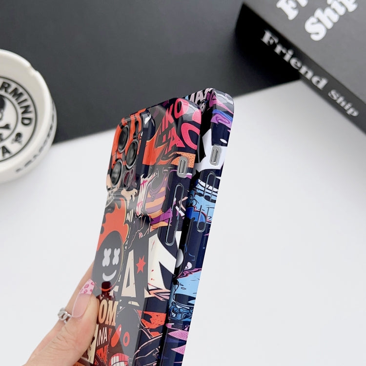 For iPhone 11 Pro Painted Pattern Precise Hole PC Phone Case(Orange Comics) - iPhone 11 Pro Cases by buy2fix | Online Shopping UK | buy2fix