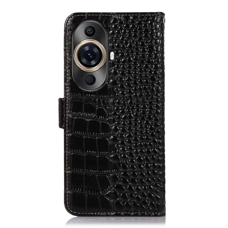 For Huawei Nova 11 Pro / 11 Ultra Crocodile Top Layer Cowhide Leather Phone Case(Black) - Huawei Cases by buy2fix | Online Shopping UK | buy2fix