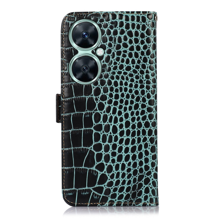 For Huawei Nova 11i / Enjoy 60 Pro / Maimang 20 5G Crocodile Top Layer Cowhide Leather Phone Case(Green) - Huawei Cases by buy2fix | Online Shopping UK | buy2fix