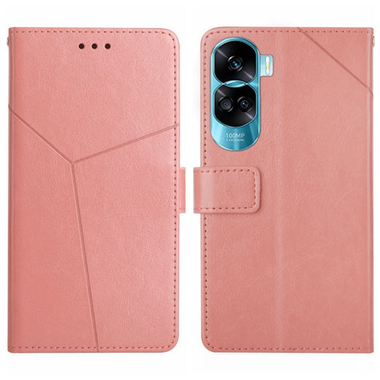 For Honor 90 Lite Y-shaped Pattern Flip Leather Phone Case(Pink) - Honor Cases by buy2fix | Online Shopping UK | buy2fix