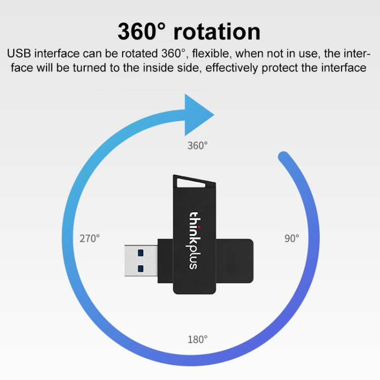 Lenovo Thinkplus USB 3.0 Rotating Flash Drive, Memory:32GB(Black) - USB Flash Drives by Lenovo | Online Shopping UK | buy2fix