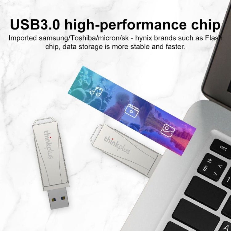 Lenovo Thinkplus USB 3.0 Rotating Flash Drive, Memory:128GB(Silver) - USB Flash Drives by Lenovo | Online Shopping UK | buy2fix