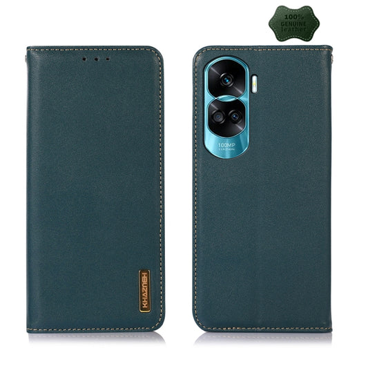 For Honor 90 Lite 5G / X50i KHAZNEH Nappa Top Layer Cowhide Leather Phone Case(Green) - Honor Cases by buy2fix | Online Shopping UK | buy2fix