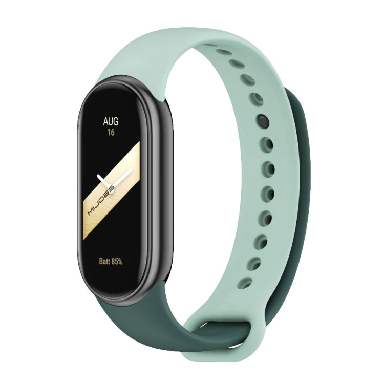 For Xiaomi Mi Band 8 Mijobs Dual Color Silicone Watch Band(Crow Blue+Aqua) - Watch Bands by MIJOBS | Online Shopping UK | buy2fix