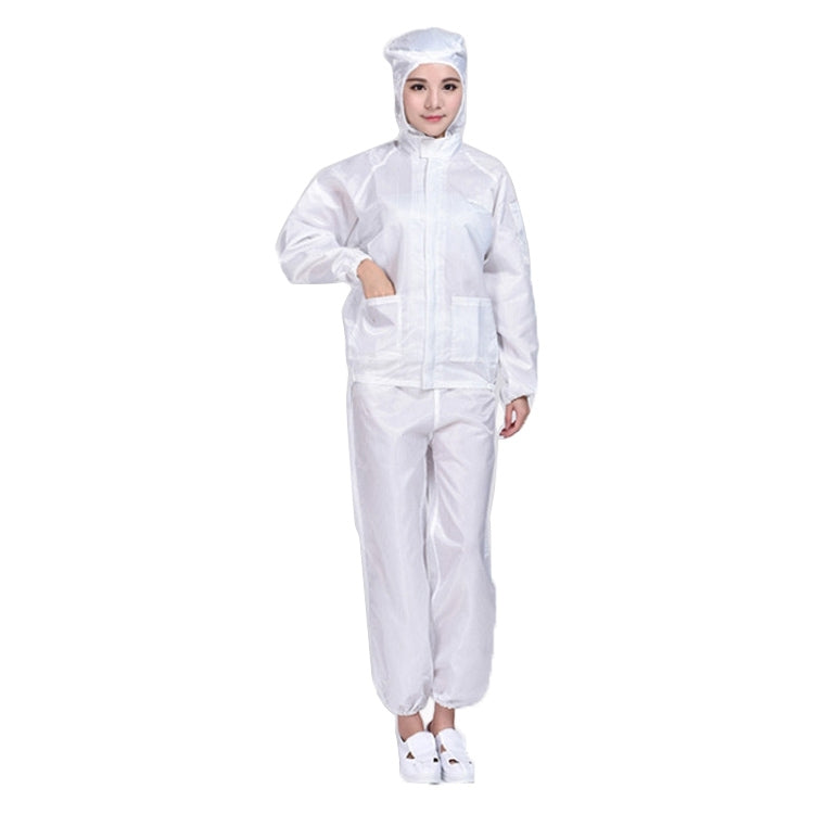 Striped Anti-static Split Hood Dust-proof Work Suit, Size:M(White) - Protective Clothing by buy2fix | Online Shopping UK | buy2fix