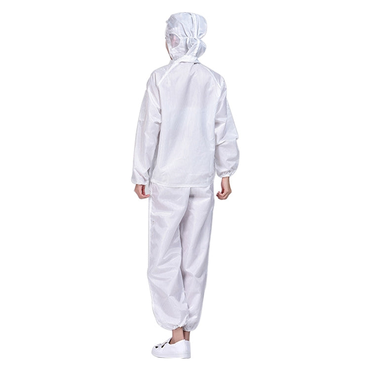 Striped Anti-static Split Hood Dust-proof Work Suit, Size:XXXXXL(White) - Protective Clothing by buy2fix | Online Shopping UK | buy2fix