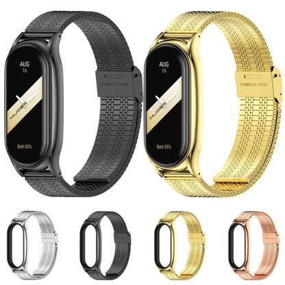 For Xiaomi Mi Band 8 Mijobs Plus Case Metal Watch Band(Black) - Watch Bands by MIJOBS | Online Shopping UK | buy2fix