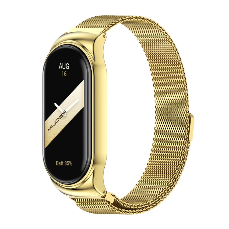 For Xiaomi Mi Band 8 Mijobs CS Case Milan Magnetic Stainless Steel Watch Band(Gold) - Watch Bands by MIJOBS | Online Shopping UK | buy2fix