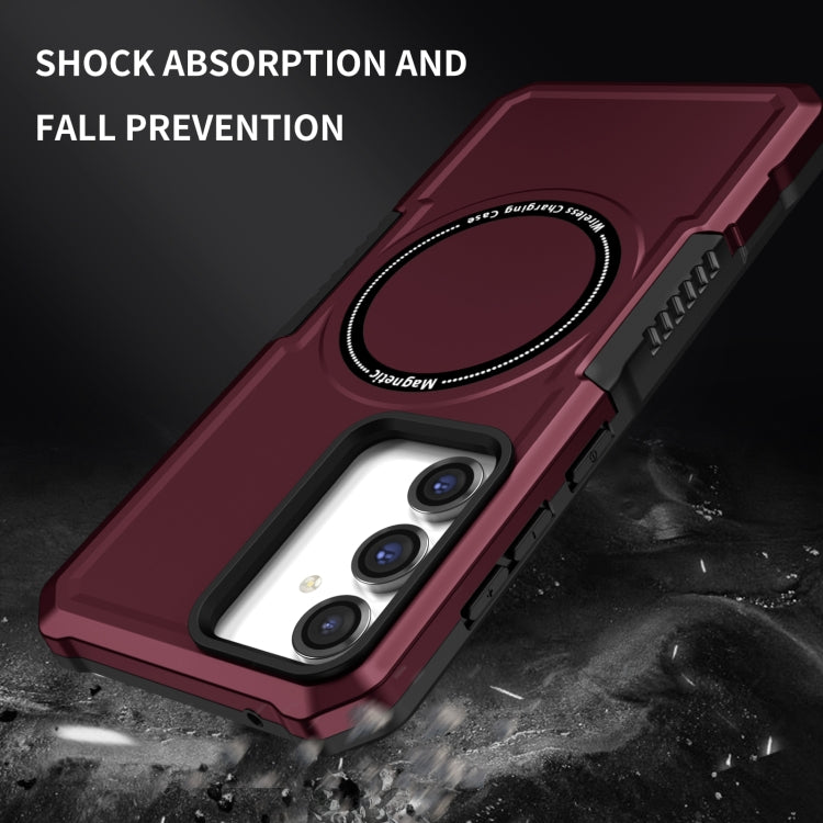 For Samsung Galaxy S23 FE MagSafe Shockproof Armor Phone Case(Wine Red) - Galaxy S23 5G Cases by buy2fix | Online Shopping UK | buy2fix
