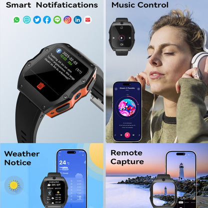 Model X 1.99 inch IP68 Waterproof Android 9.0 4G Dual Cameras Ceramics Smart Watch, Specification:4GB+128GB(Black) - Android Watch by buy2fix | Online Shopping UK | buy2fix