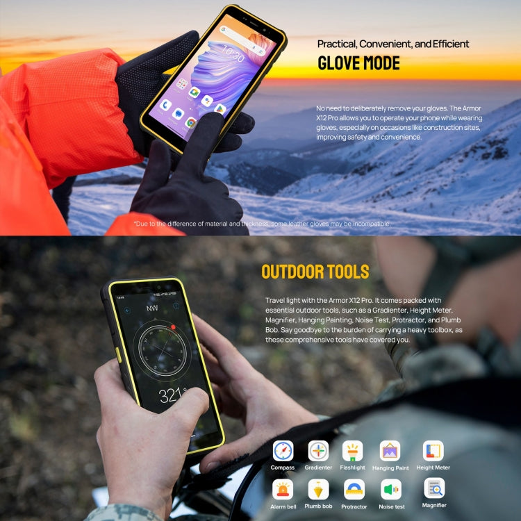 [HK Warehouse] Ulefone Armor X12 Pro, 4GB+64GB, IP68/IP69K Rugged Phone, 5.45 inch Android 13 MediaTek Helio G36 Octa Core, Network: 4G, NFC(Some Orange) - Ulefone by Ulefone | Online Shopping UK | buy2fix