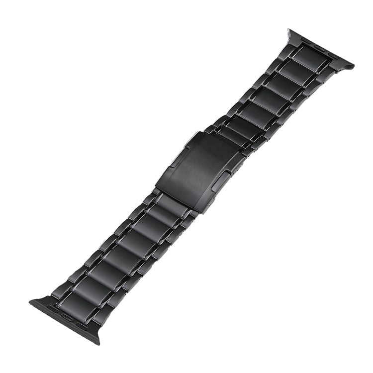 For Apple Watch Series 4 44mm Five Beads Turtle Buckle Titanium Steel Watch Band(Black) - Watch Bands by buy2fix | Online Shopping UK | buy2fix