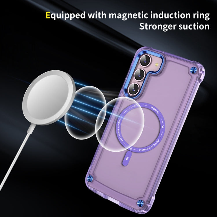 For Samsung Galaxy S23+ 5G Skin Feel TPU + PC MagSafe Magnetic Phone Case(Transparent Purple) - Galaxy S23+ 5G Cases by buy2fix | Online Shopping UK | buy2fix