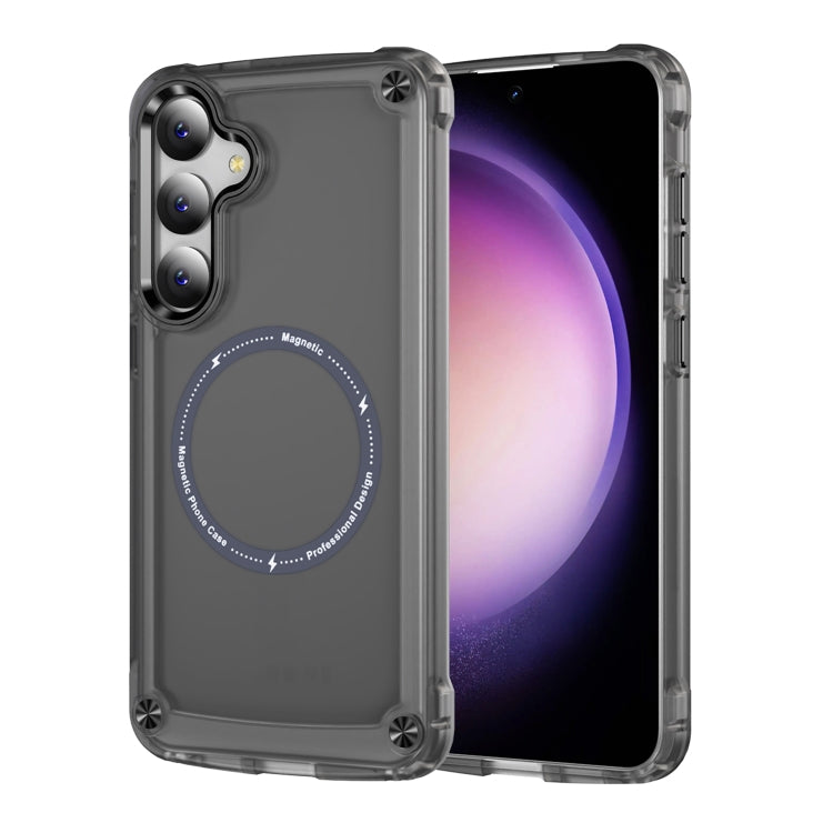 For Samsung Galaxy S24+ 5G Skin Feel TPU + PC MagSafe Magnetic Phone Case(Transparent Black) - Galaxy S24+ 5G Cases by buy2fix | Online Shopping UK | buy2fix