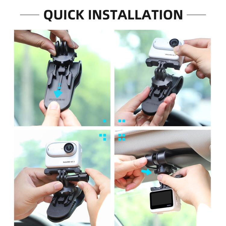 Sunnylife ZJ585 Sun Visor Camera Mount Quick Release Holder 360 Degree Rotating Vlog Bracket(Black) - Case & Bags by Sunnylife | Online Shopping UK | buy2fix