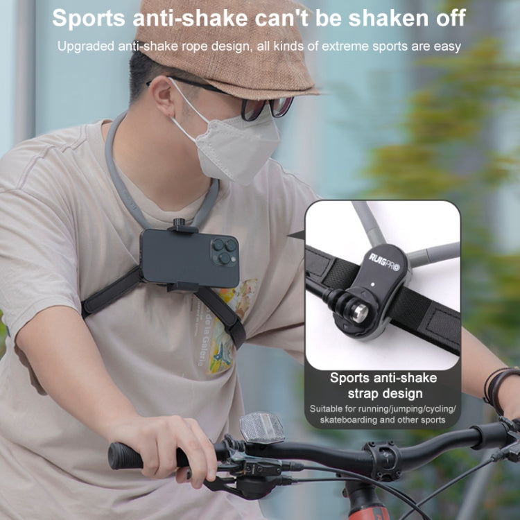 RUIGPRO Lazy Neck Bracket POV View Mount With Phone Clamp & Adapter - Holder by RUIGPRO | Online Shopping UK | buy2fix