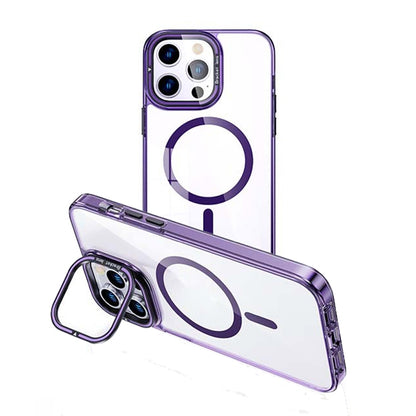 For iPhone 13 Pro MagSafe Magnetic Invisible Holder Transparent Phone Case(Purple) - iPhone 13 Pro Cases by buy2fix | Online Shopping UK | buy2fix