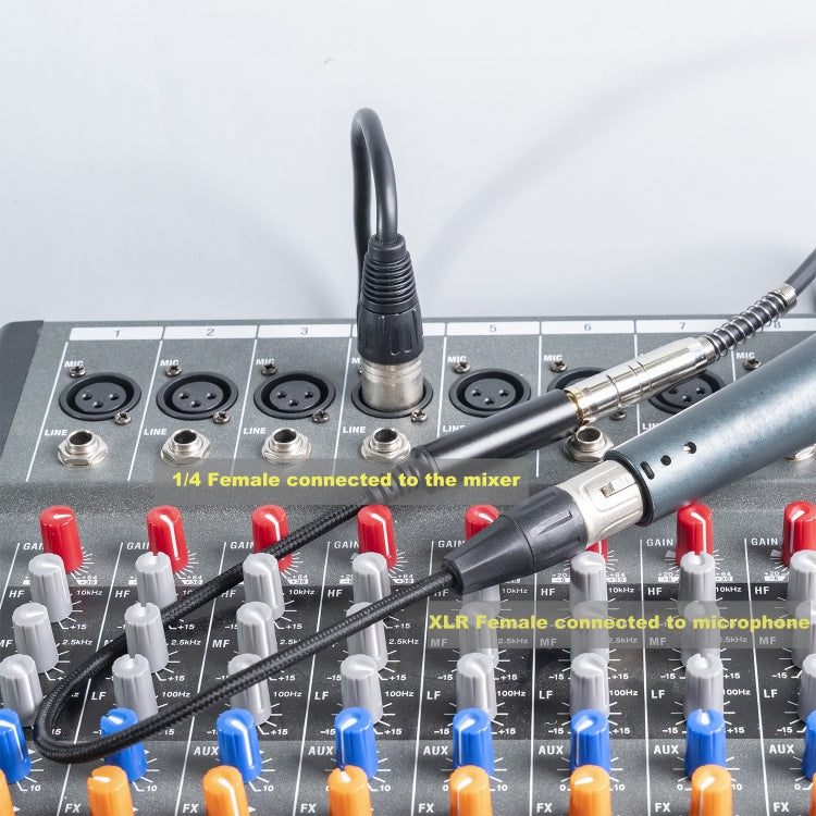 0.3m 6.35mm Female to XLR Female Microphone Audio Conversion Cable - Microphone Audio Cable & Connector by buy2fix | Online Shopping UK | buy2fix