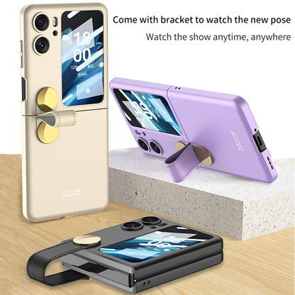 For OPPO Find N2 Flip GKK Integrated Ultrathin with Rotating Cortical Belt Phone Case(Purple) - OPPO Cases by GKK | Online Shopping UK | buy2fix