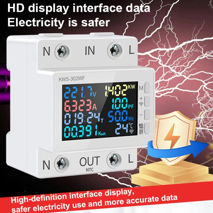 KWS-302WF 170-270V Multifunctional AC Digital Display Rail Voltage and Current Monitoring Meter - Current & Voltage Tester by buy2fix | Online Shopping UK | buy2fix