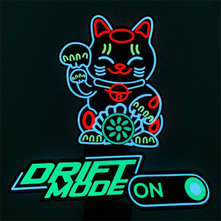 EL Luminous Car Stickers Cold Light Car Stickers Car Luminous Pattern Decoration(Cat) - Decorative Sticker by buy2fix | Online Shopping UK | buy2fix