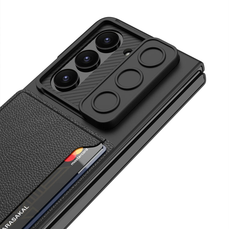 For Samsung Galaxy Z Fold5 GKK Integrated Ultra-thin Sliding Window Folding Phone Case with Card Holder(Black) - Galaxy Z Fold5 Cases by GKK | Online Shopping UK | buy2fix