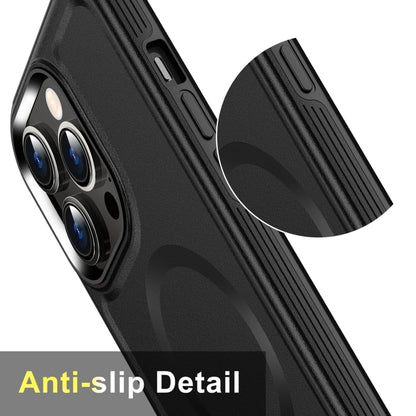 For iPhone 14 Pro Max Shield Armor MagSafe TPU Hybrid PC Phone Case(Black) - iPhone 14 Pro Max Cases by buy2fix | Online Shopping UK | buy2fix