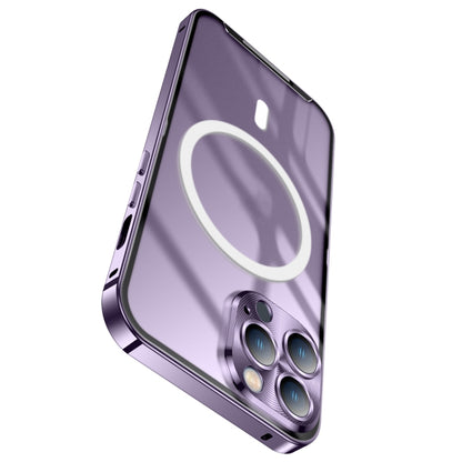 For iPhone 15 Pro Max MagSafe Magnetic Frosted Metal Phone Case(Purple) - iPhone 15 Pro Max Cases by buy2fix | Online Shopping UK | buy2fix