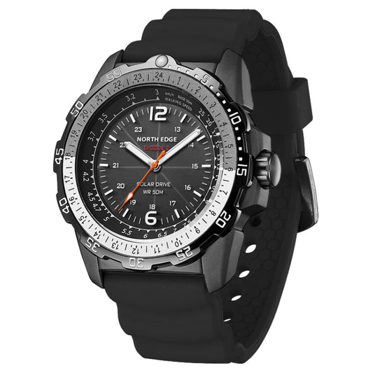 NORTH EDGE EVOQUE2 Outdoor Waterproof Solar Charging Sports Watch(Black) - Sport Watches by NORTH EDGE | Online Shopping UK | buy2fix