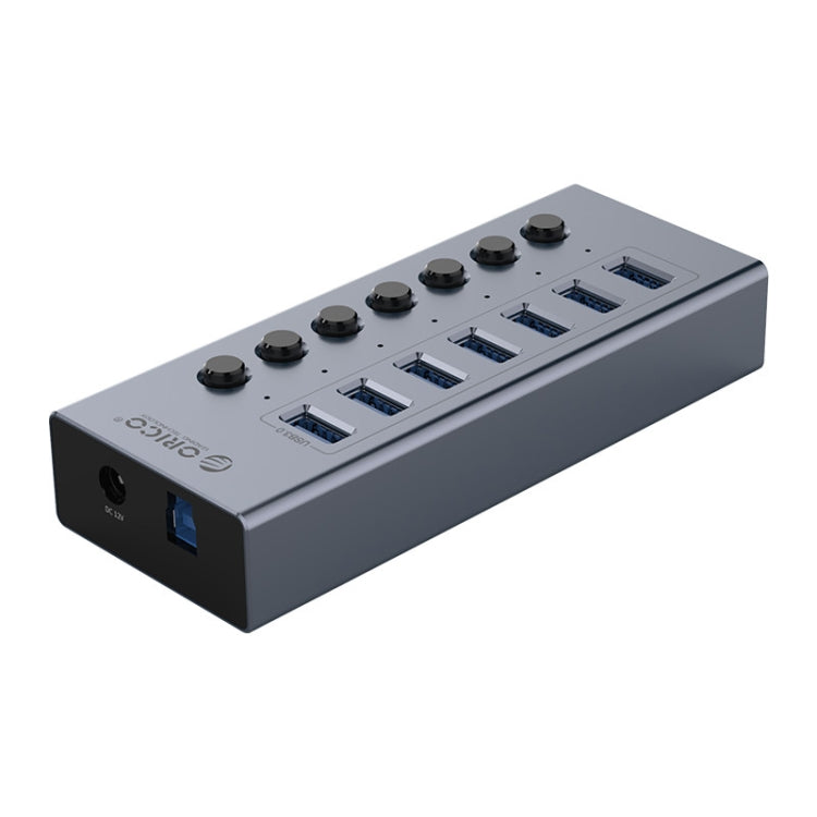 ORICO BT2U3-7AB-GY-BP 7 Ports USB 3.0 HUB with Individual Switches(UK Plug) - USB 3.0 HUB by ORICO | Online Shopping UK | buy2fix