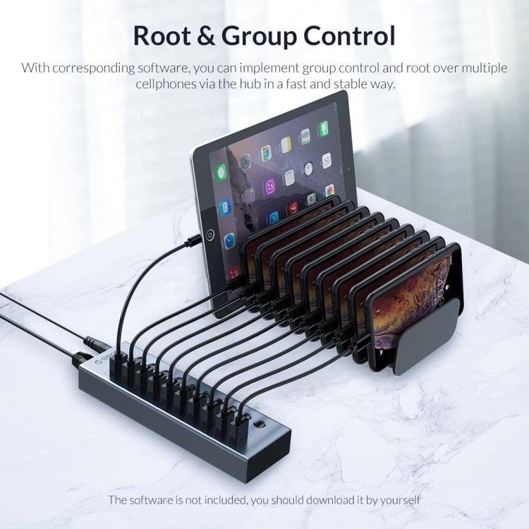 ORICO BT2U3-7AB-GY-BP 7 Ports USB 3.0 HUB with Individual Switches(US Plug) - USB 3.0 HUB by ORICO | Online Shopping UK | buy2fix