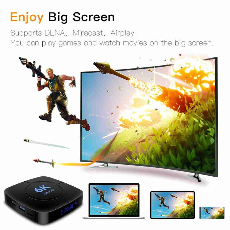 6K Ultra HD Android 12.0 Smart TV Box with Remote Control, 4GB+64GB, Allwinner H616 1.5GHZ Quad-Core(US Plug) - Others by buy2fix | Online Shopping UK | buy2fix