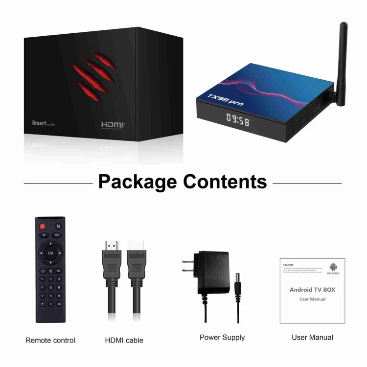 TX98 Pro 4K Ultra HD Android 12.0 Smart TV Box with Remote Control, 2GB+16GB, Allwinner H618 Quad-Core(US Plug) - Others by buy2fix | Online Shopping UK | buy2fix