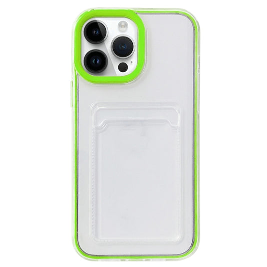 For iPhone 15 Pro Max 360 Clear PC Hybrid  TPU Phone Case with Card Slot(Green) - iPhone 15 Pro Max Cases by buy2fix | Online Shopping UK | buy2fix