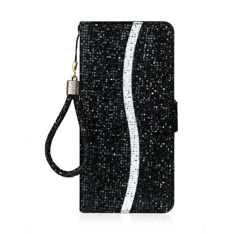 For iPhone 15 Pro Max Glitter Powder Filp Leather Phone Case(Black) - iPhone 15 Pro Max Cases by buy2fix | Online Shopping UK | buy2fix