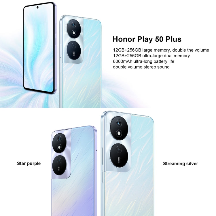 Honor Play 50 Plus, 12GB+256GB, 6.8 inch MagicOS 7.2 Dimensity 6020 Octa Core up to 2.2GHz, Network: 5G, OTG, Not Support Google Play(Black) - Honor by Huawei | Online Shopping UK | buy2fix