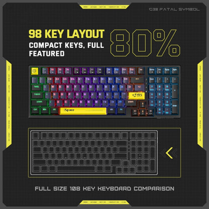 ONIKUMA G38 98 Keys RGB Lighting Wired Mechanical Keyboard, Type:Brown Switch(Black) - Wired Keyboard by ONIKUMA | Online Shopping UK | buy2fix