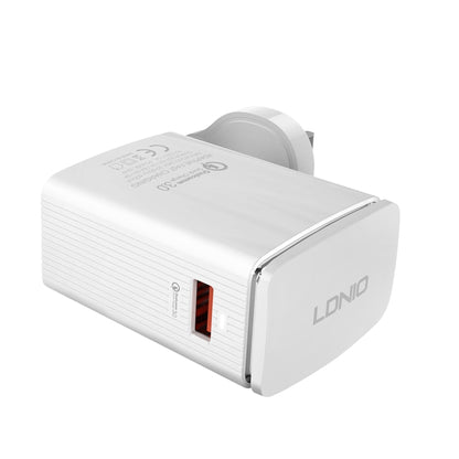 LDNIO A1301Q 2 in 1 18W QC3.0 USB Interface Travel Charger Mobile Phone Charger with Micro USB Data Cable, EU Plug - USB Charger by LDNIO | Online Shopping UK | buy2fix