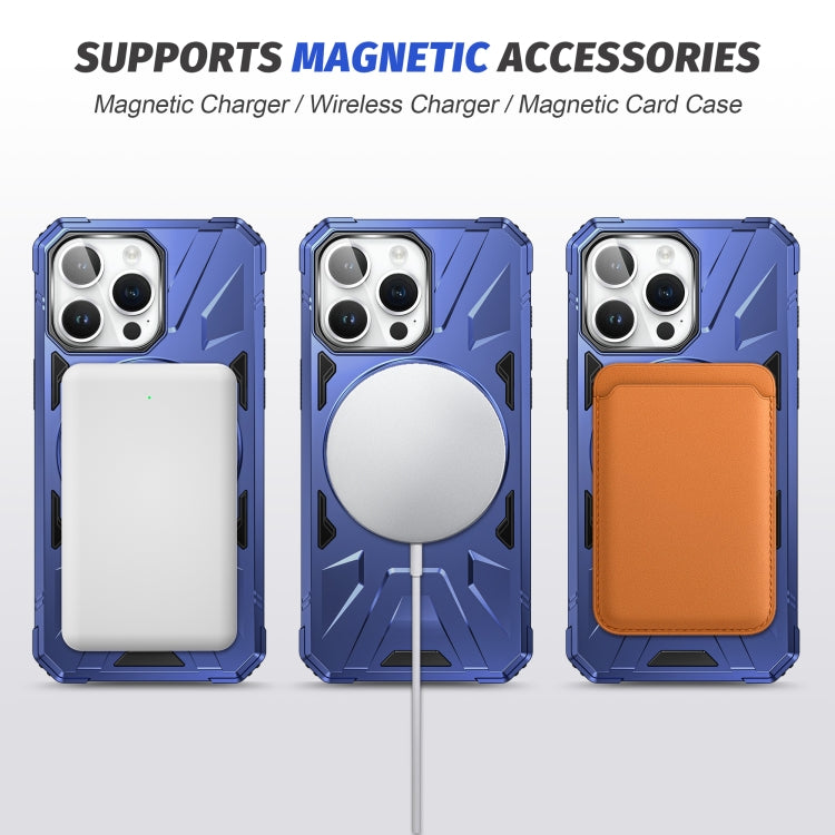 For iPhone 15 MagSafe Magnetic Shockproof Phone Case with Ring Holder(Navy Blue) - iPhone 15 Cases by buy2fix | Online Shopping UK | buy2fix